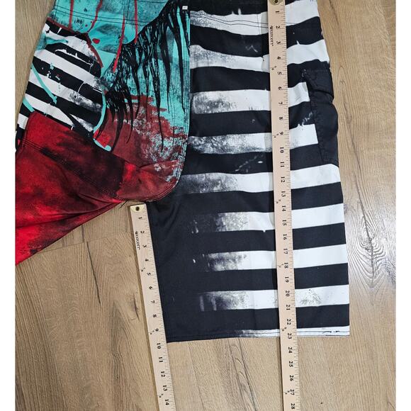 Hobie All Over Print Graphic Board Shorts Surf Sand Beach Swim Trunks EUC 36 - Picture 8 of 8